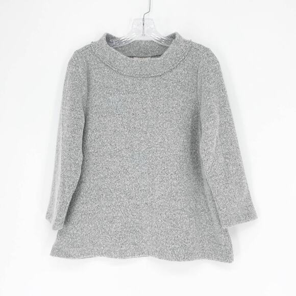 Loft Mock Neck Knit Gray Sweater Size Medium - Picture 1 of 6